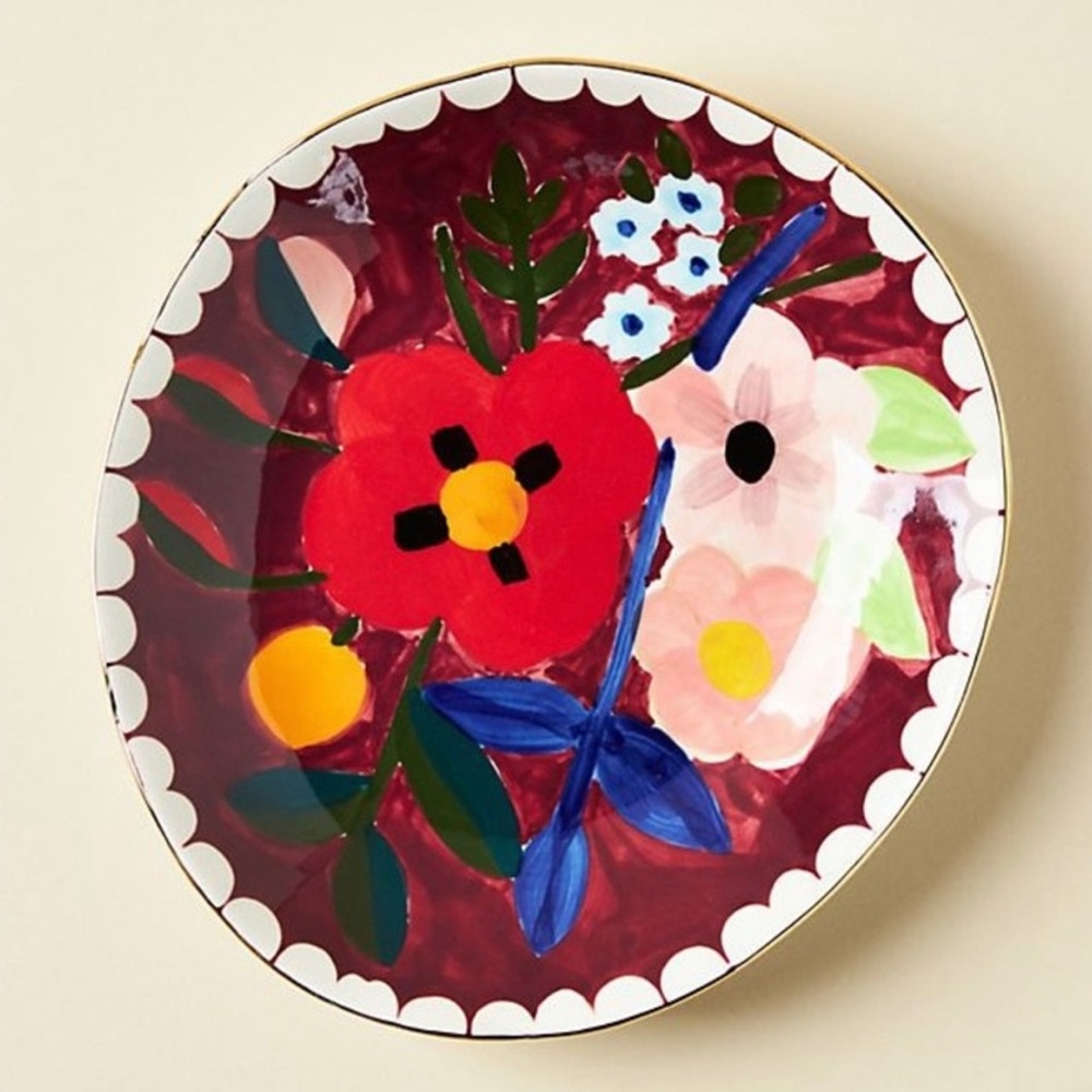 Anthropologie BRAND NEW, Francesca Kaye Floral Atelier Dessert Plate